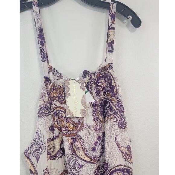 Band Of The Free Maxi Womens Large Liliane Purple Paisley Tiered Cottagecore NWT - Picture 4 of 14